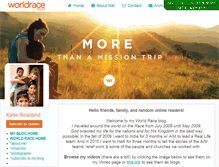 Tablet Screenshot of katierowland.theworldrace.org