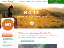 Tablet Screenshot of melissacook.theworldrace.org